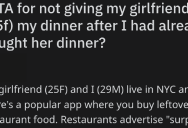 ‘She was disappointed to say the least.’ Is This Guy Wrong For Not Sharing His BBQ Dinner With His Girlfriend After They Ordered “Leftover Food” On An App And She Only Got Soup?