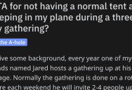 Guy Asks If He’s A Jerk For Creating An Awkward Sleeping Situation With His Plane At A Group Camping Trip