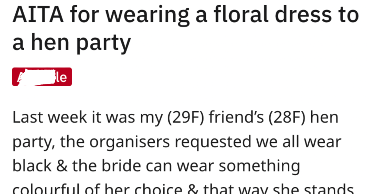HenPartyDressCode Woman Doesnt Follow The Dress Code At A Bachelorette Party, And Now Everybodys Mad At Her. Was She Wrong?