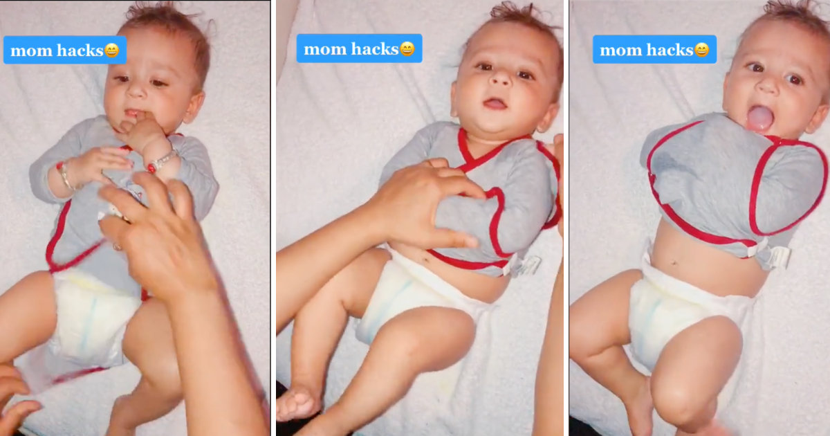 MomHacksDiaperChange This Baby Straightjacket Hack Makes Diaper Changing Easy Peasy For Moms