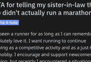 ‘It was a virtual marathon that she started late last year and apparently completed this year.’ Her Sister-In-Law Claims She Ran A Marathon, But She Disagrees That It Actually Counts. Is She Wrong?