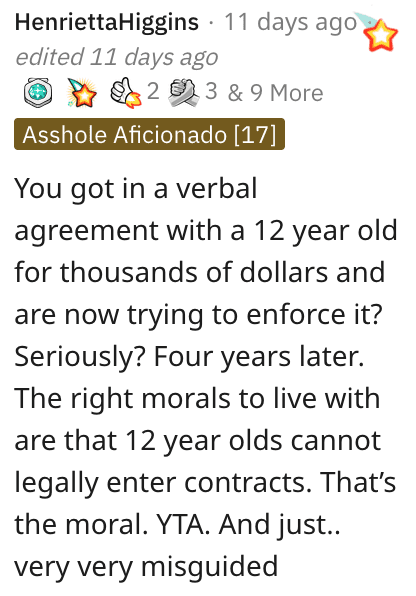 Screen Shot 2022 12 23 at 9.14.59 AM copy A Mother Asked Her 16 Year Old Daughter To Pay Up On A Very Expensive Deal They Made Four Years Ago. Was She Wrong?