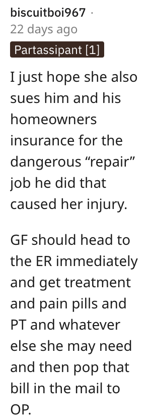 Screen Shot 2023 02 15 at 11.05.33 AM copy She told me it was really mean that I didnt believe her. He Didnt Help His Girlfriend When She Sprained Her Ankle On His Makeshift Step. Is He A Jerk?