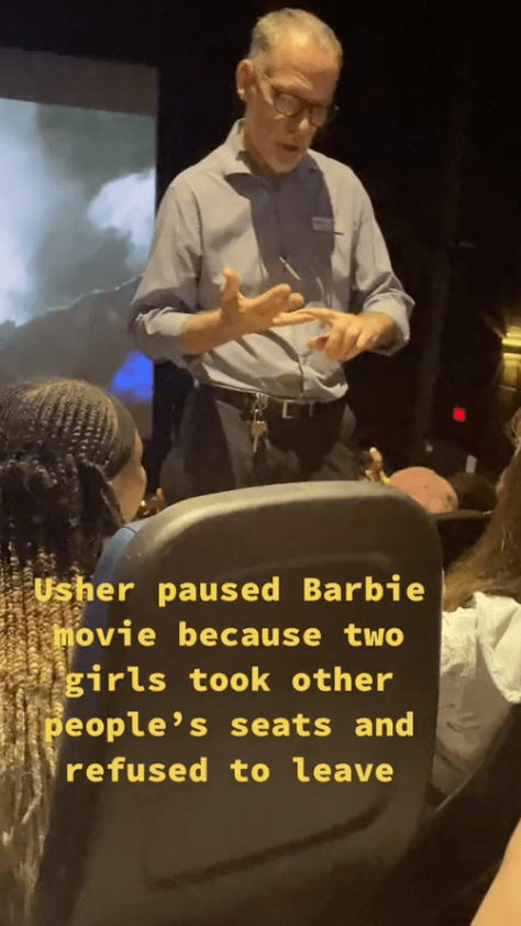 Screen Shot 2023 08 03 at 3.06.17 PM Everyone applauded why they finally left. An Usher Paused a “Barbie” Screening to Confront Two Unruly People in a Theater