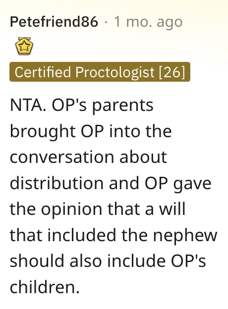 Screen Shot 2023 08 10 at 2.51.52 PM Was She Wrong To Ask Her Parents To Leave Her Nephew Out Of The Will?