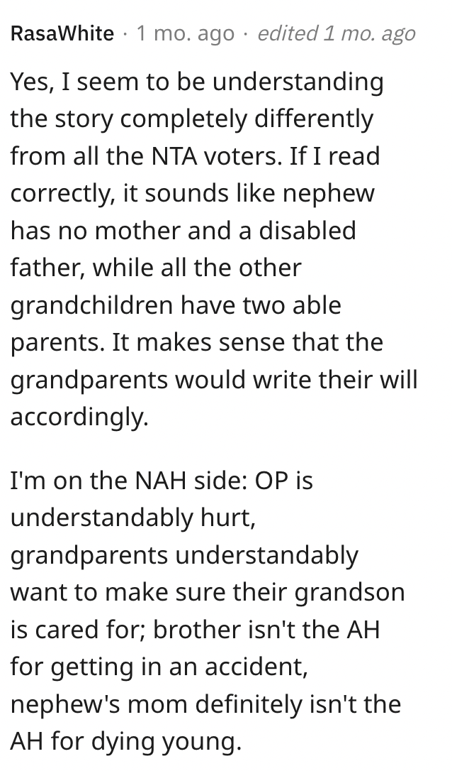 Screen Shot 2023 08 10 at 2.53.22 PM Was She Wrong To Ask Her Parents To Leave Her Nephew Out Of The Will?