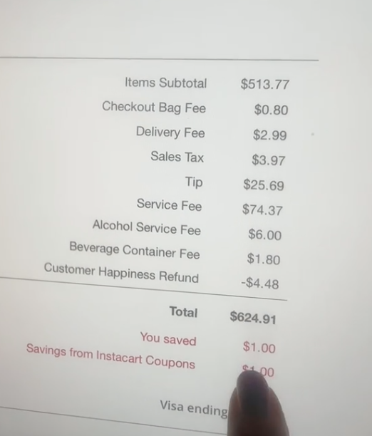 Screen Shot 2023 08 12 at 6.15.40 PM This is robbing customers. A Woman Said Instacart Slapped Her With A $78 Upcharge And They Didnt Make It Right