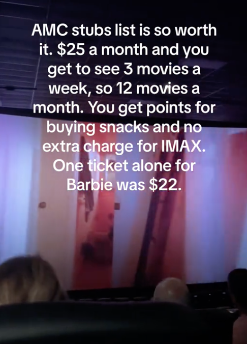 Screen Shot 2023 08 12 at 6.47.41 PM $25 a month and you get to see 3 movies a week. A Customer Shows How AMC Stubs A List Is Totally Worth It When They Go To The Movies