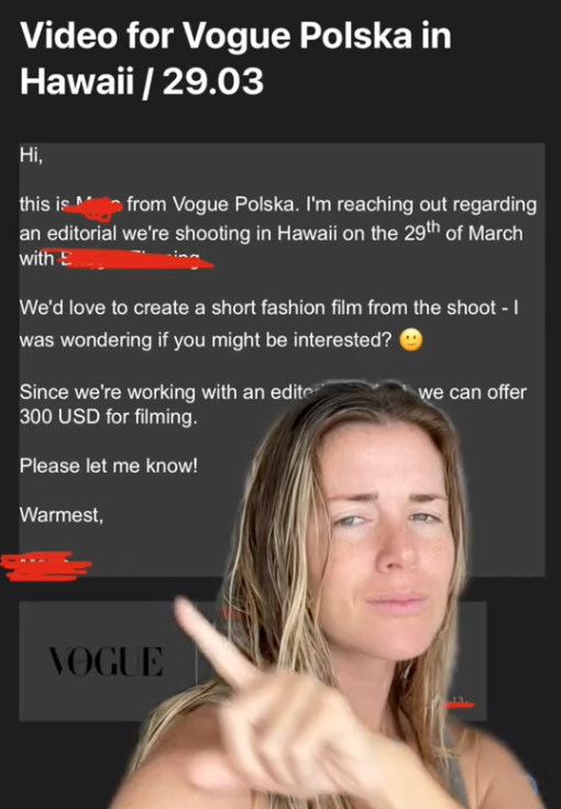 Screen Shot 2023 08 14 at 12.05.06 PM A Photographer Said She Was Paid $300 by Vogue for a Full Day of Shooting and Editing. Then Vogue Blacklisted Her Because Of It.
