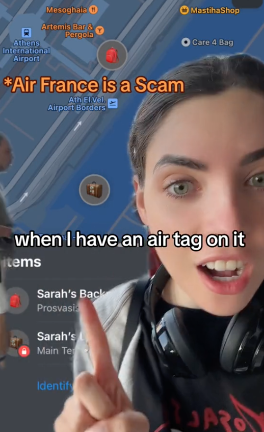 Screen Shot 2023 08 15 at 7.44.17 AM This is my luggage. It’s literally in the airport. Air France Lost A Womans Luggage For Two Months, But Her AirTag Proves Its In Their Possession. So They Threaten To Call The Cops On Her.