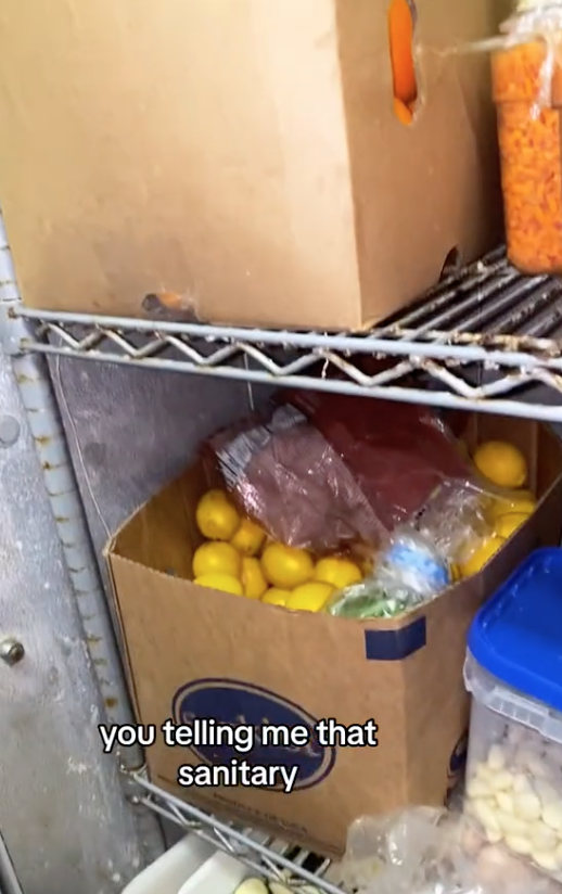 Screen Shot 2023 08 24 at 1.19.29 PM Why is it in a trash can? A Woman Shared The Disgusting Conditions In The Walk in Refrigerator At Her Job