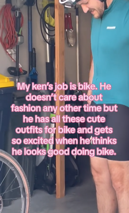 Screen Shot 2023 08 24 at 3.03.58 PM He has all these cute outfits for bike. Men Showing Their “Ken’s Job” Is a Viral TikTok Trend