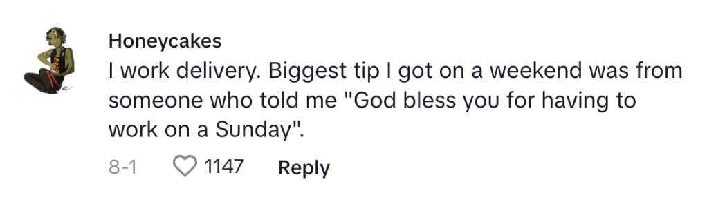 Screenshot 2023 08 10 at 11.53.40 AM Only works on Sundays. A Former Server Shares Their Strategy To Get Better Tips From Church Going Customers