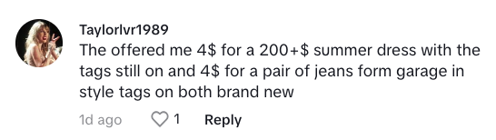 Screenshot 2023 08 29 at 10.34.28 PM You guys are offering me $3.49 for this $50 top. Platos Closet Tried To Rip Her Off, So Shes Putting Them On Blast