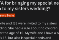 ‘She got upset and went and complained to our mom.’ Man Wants To Know If Bringing His 13-Year Old Disabled Son To His Sister’s “No-Kids Under 10” Wedding Was Rude