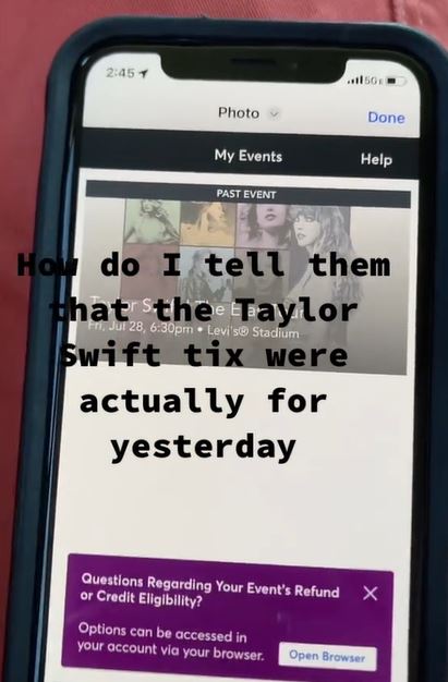 Taylor 3 How do I tell them? Woman Realizes She Bought Tickets For Yesterdays Taylor Swift Concert