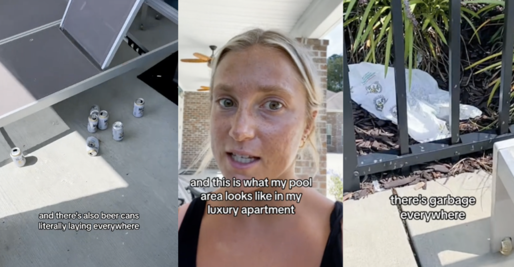 TikTok Bad Apartment Dirty Theres garbage everywhere. It’s gross to live like this. A Woman Showed Viewers The Bad Shape Her Luxury Apartment Complex Is In