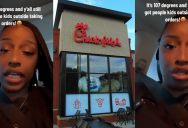 ‘While the adults get to be inside in the AC, y’all got children out in the drive-thru.’ A Mom Called Out Chick-Fil-a For Having Teen Employees Work Drive-Thru In 107-Degree Heat