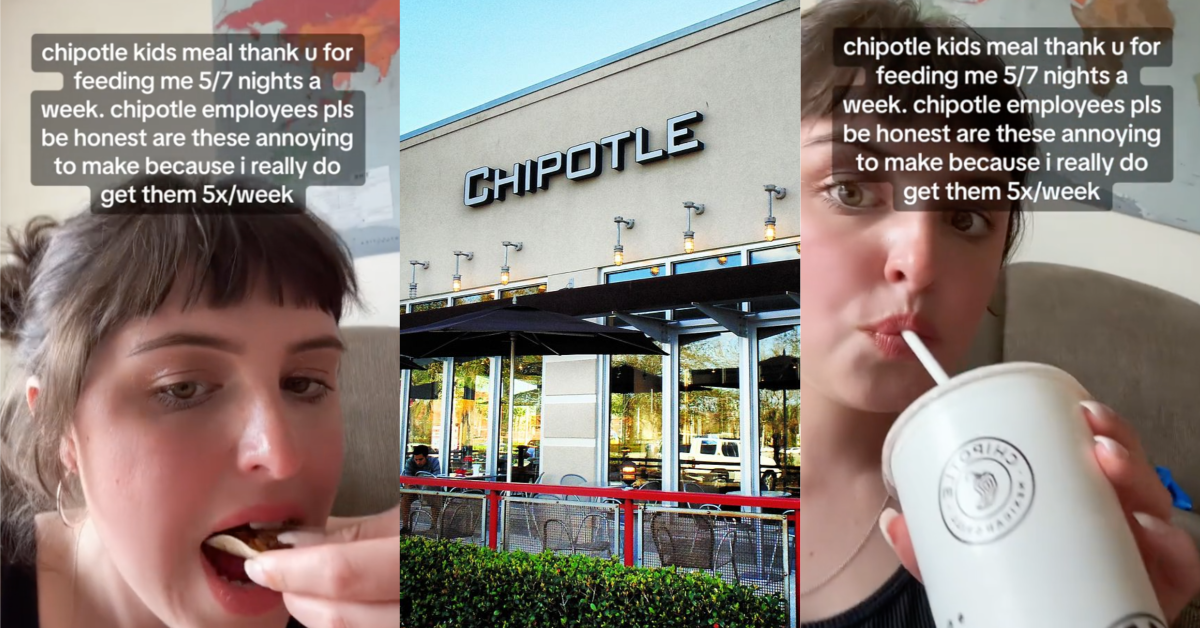 TikTokChipotleKidsMeal Chipotle employees pls be honest. This Woman Said She Eats the $5.40 Kids Meal at Chipotle Five Nights a Week