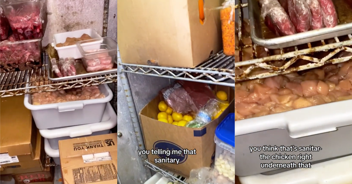 TikTokDirtyWalkIn Why is it in a trash can? A Woman Shared The Disgusting Conditions In The Walk in Refrigerator At Her Job