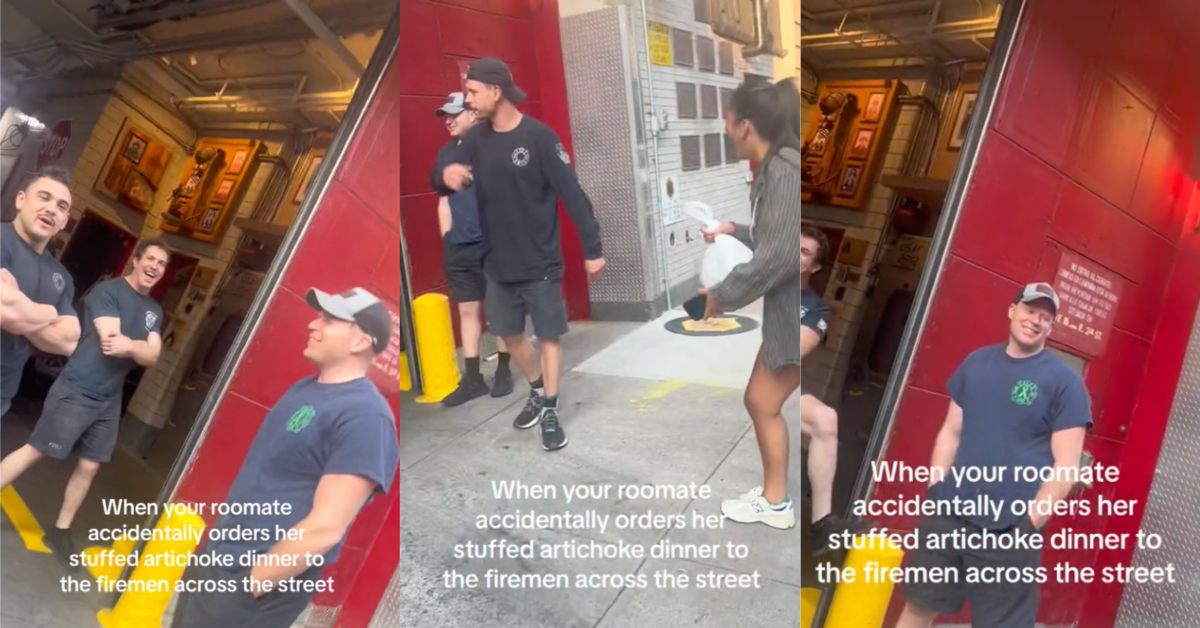 TikTokFirehouseFood This is my new pickup move. A Woman Accidentally Ordered Food to the Fire Station Across the Street And Its Hilariously Embarrassing