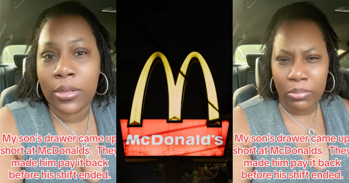 TikTokMcDsDrawer Nooooo that is against the law! A Woman Said Her Teenage Son Was Forced To Pay Back $32 After His Shift at McDonald’s Because His Drawer Was Short