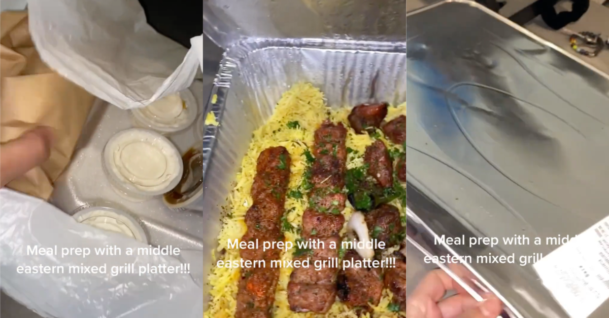 TikTokMiddleEasternMealHack MADDDDDD MEATS! A Woman Shared Her Meal Prep Hack With a Platter of Middle Eastern Food