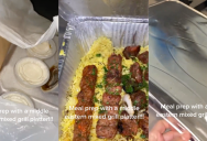 ‘MADDDDDD MEATS!’ A Woman Shared Her Meal Prep Hack With a Platter of Middle Eastern Food