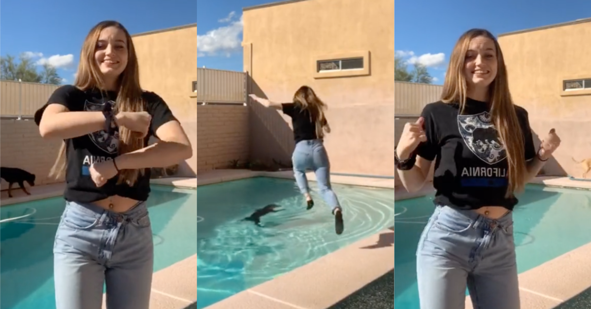 TikTokSavingDog Whoevers mad because it was my natural instinct to take off my shoes... Woman Rescued Her Dog From A Pool, But People Roasted Her For Taking Her Shoes Off First