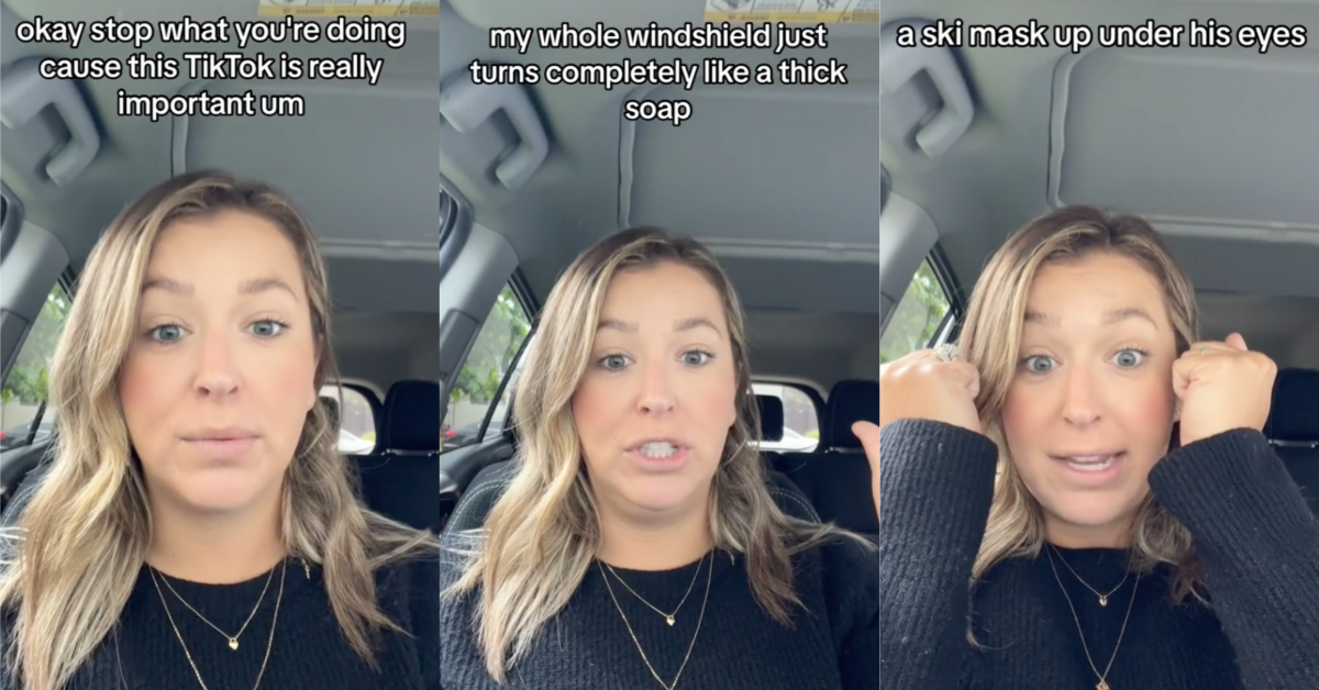 TikTokSoapyWindshield Definitely sounds like theyve been watching your routine. A Woman Who Found Soap Smeared On Her Windshield Thinks She Averted A Robbery Attempt