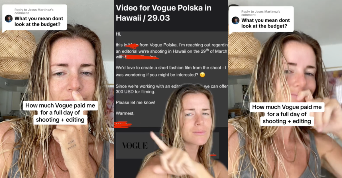 TikTokVoguePhotos A Photographer Said She Was Paid $300 by Vogue for a Full Day of Shooting and Editing. Then Vogue Blacklisted Her Because Of It.