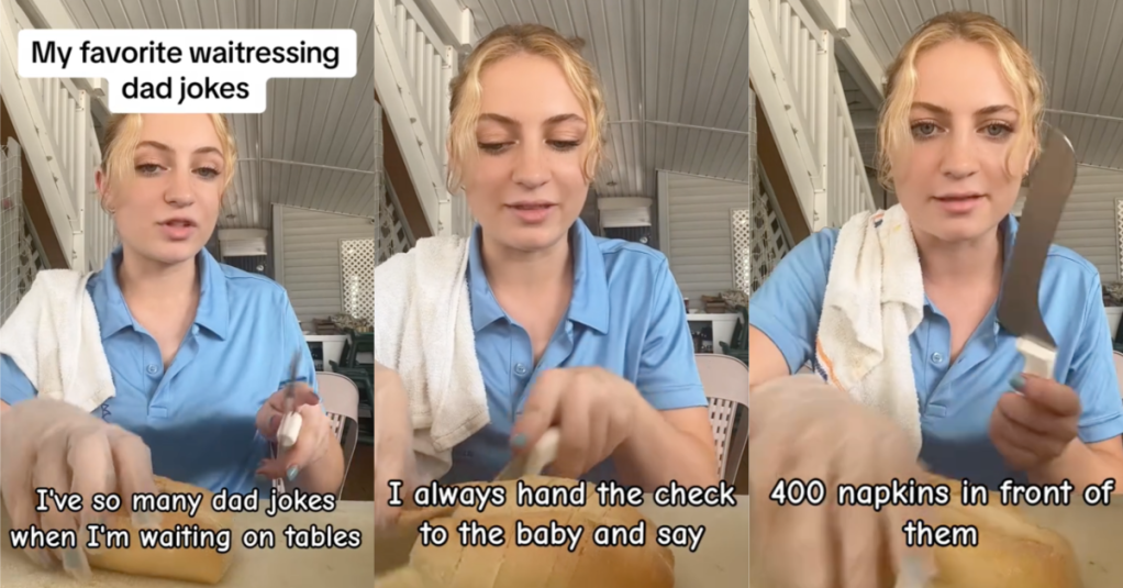 'I always hand the check to the baby and say, "looks like it’s on him tonight." A Server Shared the Dad Jokes She Tells At Work To Get Big Tips