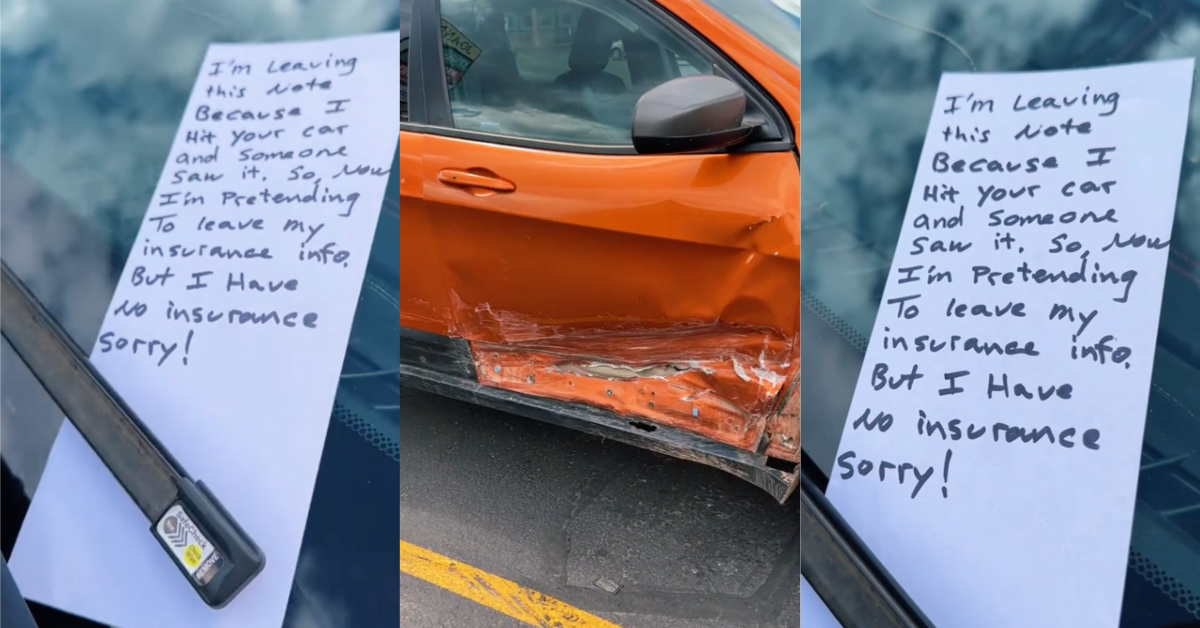 TikTokWalmartCar Im leaving this note because I hit your car and someone saw it. A Man’s TikTok Videos About His Wrecked Car Went Viral And The Truth Finally Came Out