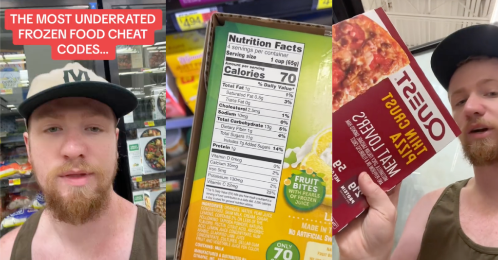 'Five of the most underrated frozen food cheat codes.' Guy Shows The Low-Calorie Food Items At Walmart That Helped Him Lose 100 Pounds
