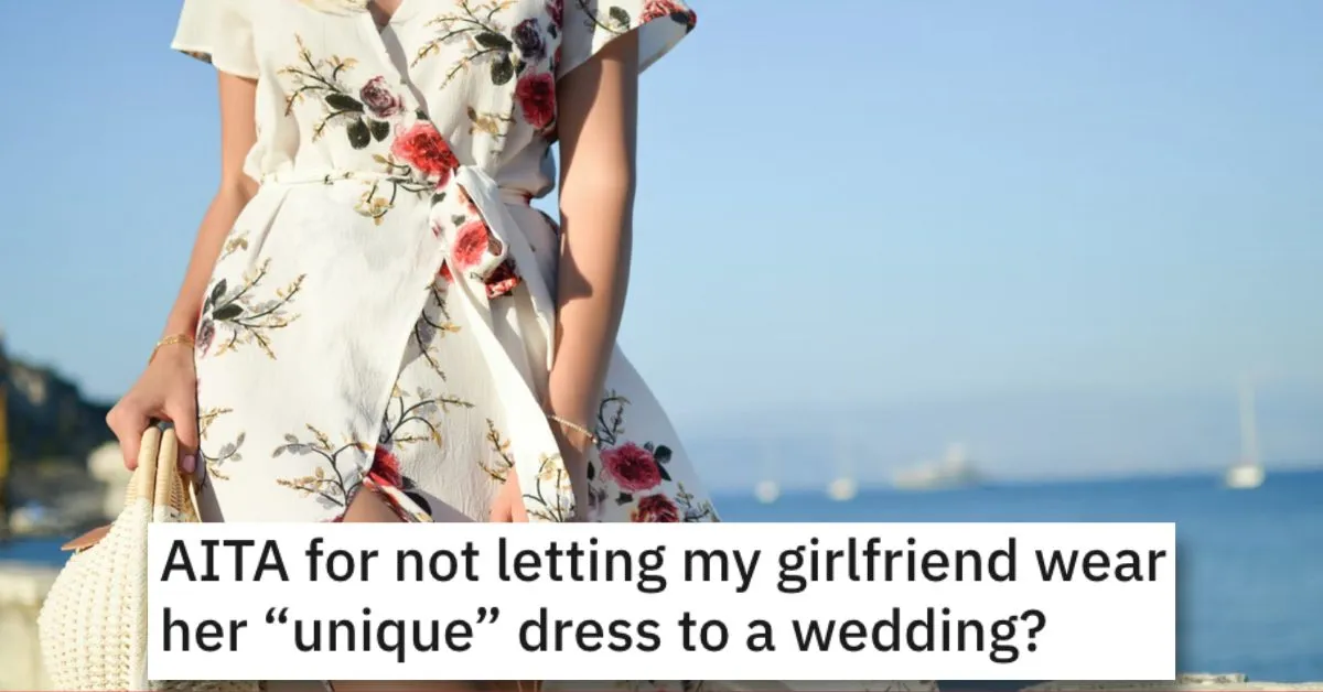 Weird Wedding Dress AITA Boyfriend copy Guy Asks if He’s Wrong For Telling His Girlfriend That Her Choice To Wear a Meme Dress To A Wedding Is A Bad Call
