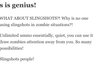 ‘WHAT ABOUT SLINGSHOTS?!’ People Share The Things People Never Seem To Consider During A Zombie Apocalypse