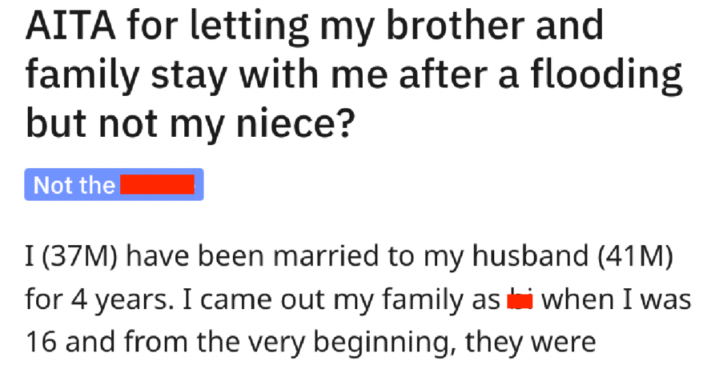 'She refuses to speak to my husband, barely acknowledges us at family gatherings.' Uncle Takes In Brother's Family During Emergency, Except For His Niece Because Of Her Backwards Views