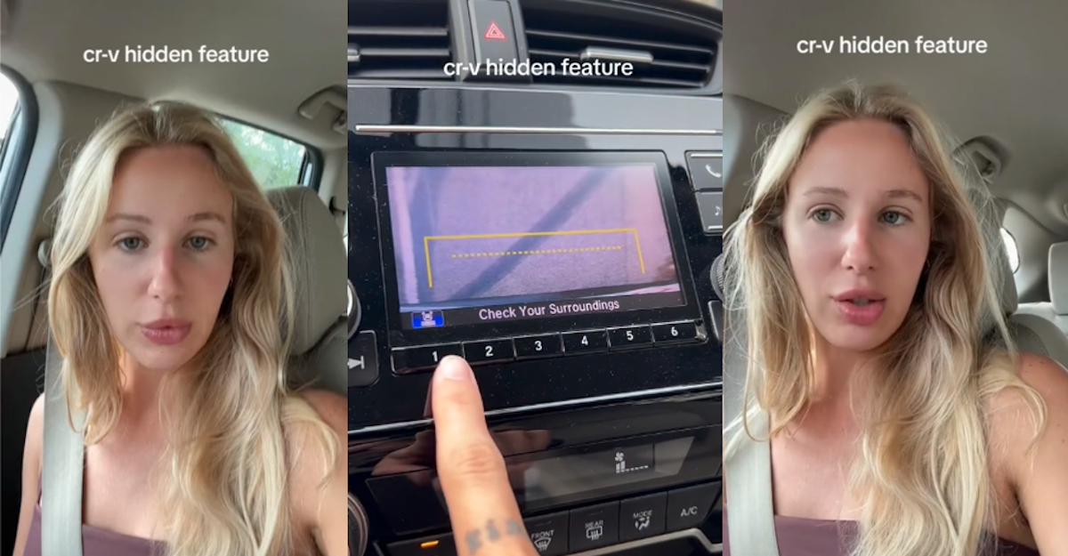 Honda CRV Feature TikTok You can see what is right underneath you. A Woman Accidentally Discovered The Top Down View Camera In Her Honda CRV