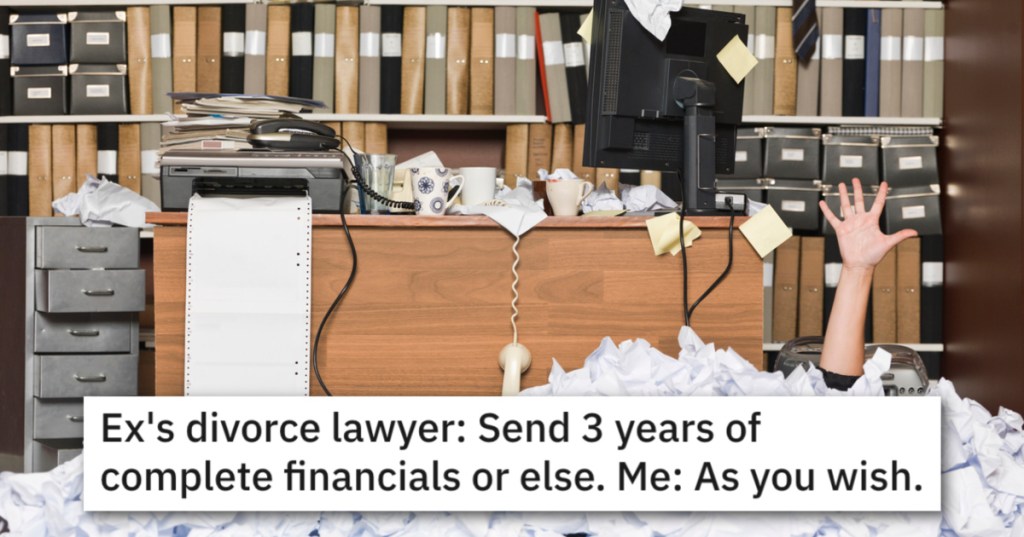 'I said send it in writing first, then I'll stop.' Man Responds With Years Of Receipts When His Ex's Attorney Requests Full Financial Statements
