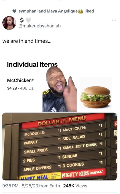 Remember these days? Now 2 McChickens cost 4 dollars on sale. Inflation  really hits different : r/economy