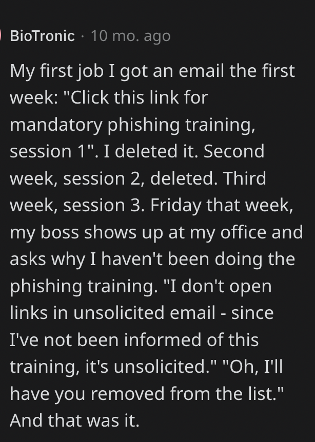Screen Shot 2023 09 04 at 11.33.52 AM This Person Has Figured Out How To Outsmart The Required Phishing Training At Work