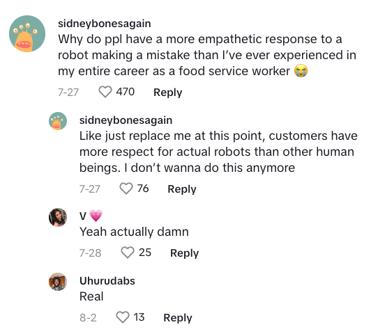 Screenshot 2023 09 04 at 2.35.36 PM A Robot Server Spills All Its Drinks And People Are Sorry For The Little Dude