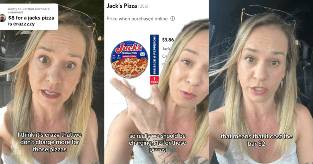 'We could charge $12 and people would pay it.' A Bartender Said She Charges Customers $8 For Pizza At Her Bar, But It's Actually Just A Cheap Frozen Brand