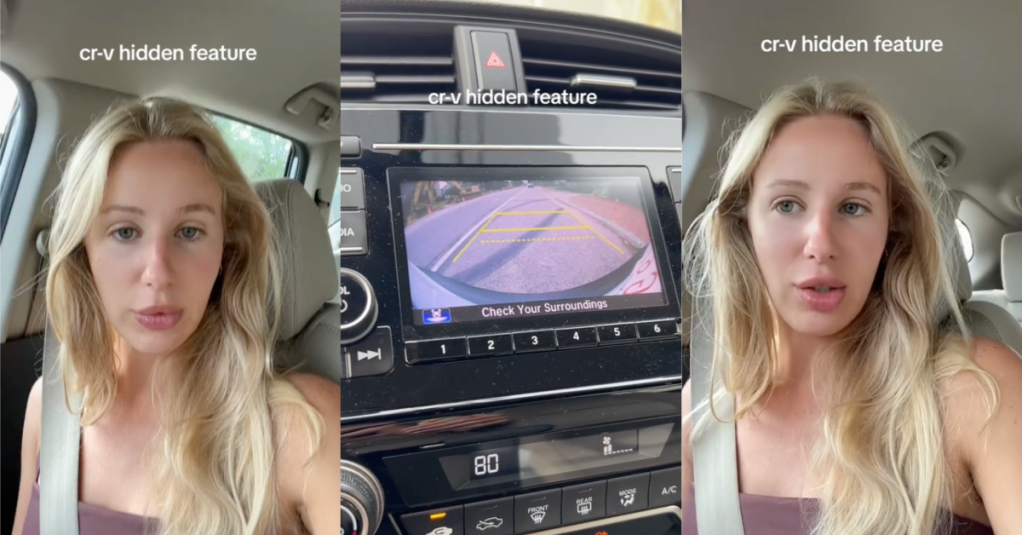 'You can see what is right underneath you.' A Woman Accidentally Discovered The Top-Down View Camera In Her Honda CRV