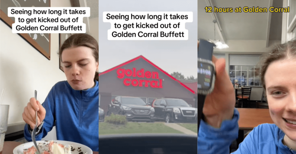 'Unlimited food and drink for $1 an hour!' A Woman Spent 12 Hours At A Golden Corral Buffet And The Staff Happily Helped Her The Entire Day