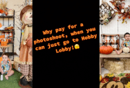 Mom Shows A Hilarious “Hack” And Takes Her Baby To A Fall Display At Hobby Lobby To Get Her Photos Taken