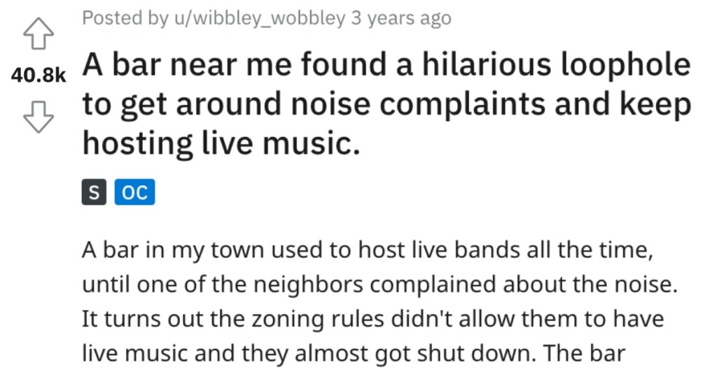 Bar Owner Found A Hilarious Loophole To Continue Hosting Live Music Events