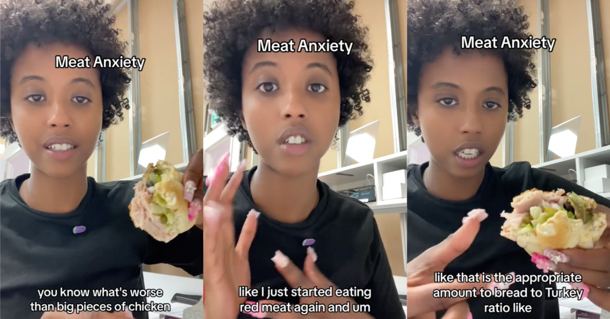TikTokMeatAnxiety I actually start gagging. Woman Says She Gets “Meat Anxiety” When Eating At Subway And People Can Relate