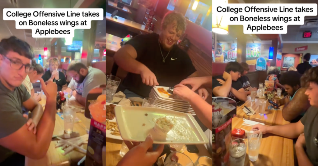 '300+ total wings were devoured.' A College Football Team’s Offensive Line Took On The Applebee’s Boneless Wings Challenge