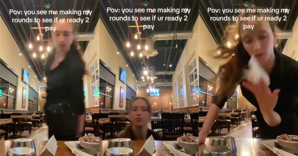 'Please give me your money and leave.' A Server Shows A Hilarious Take On Customers Who Take Forever To Pay After They Get Their Checks